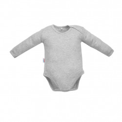 Dojensk bavlnen body s dlhm rukvom New Baby Pastel siv