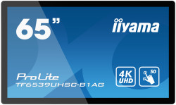 65" iiyama TF6539UHSC-B1AG: IPS, 4K, capacitive, 50P, 500cd/m2, VGA, HDMI, DP, 24/7, IP54, ierny TF6539UHSC-B1AG