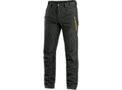 Kalhoty CXS AKRON, pnsk, softshell, ern s HV luto/oranovmi doplky