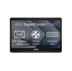 ASUS ExpertCenter/E1 AiO (E1600)/15,6"/1366 x 768/T/N4500/4GB/128GB SSD/UHD/bez OS/Black/2R E1600WKAT-BD036M