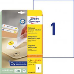 Etikety univerzlne odnmaten 210x297mm Avery A4 25+5 hrkov