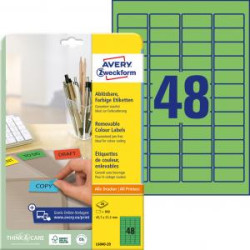 Etikety Avery odnmaten 45,7x21,2 mm, zelen