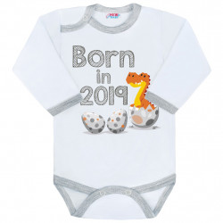 Body s potlaou New Baby Born in 2019 sivo-biele