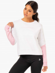 Dmska mikina Hybrid Pullover White Pink - Ryderwear