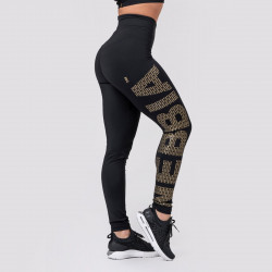 Dmske legny Intense Gold Print Black - NEBBIA