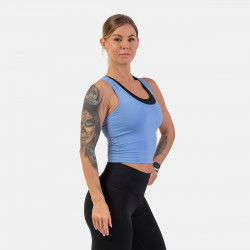 Dmske tielko Crop Top Sporty Slim Fit Light Blue - NEBBIA