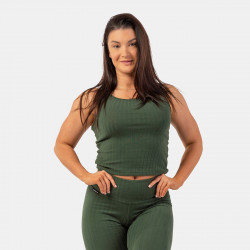 Dmske tielko Tank Top Ribbed Organic Dark Green - NEBBIA