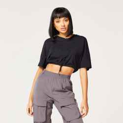 Dmske triko Code Crop V Neck Black - SQUATWOLF