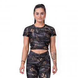 Dmske triko Crop Top Active Black - NEBBIA