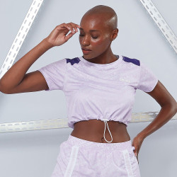 Dmske triko CropTop Color Block Purple - LABELLAMAFIA