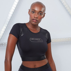 Dmske triko CropTop Techwear Vibes Black - LABELLAMAFIA