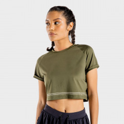 Dmske triko Flux CropTop Khaki - SQUATWOLF