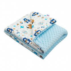 Detsk deka z Minky s vplou New Baby Medvedkovia modr 80x102 cm