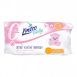 Detsk vlhen obrsky Linteo Baby 120 ks Soft and cream