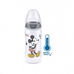 Dojensk faa na uenie NUK Disney Mickey s kontrolou teploty 300 ml siv