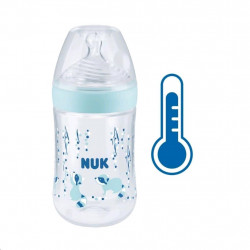 Dojensk faa NUK Nature Sense s kontrolou teploty 260 ml modr