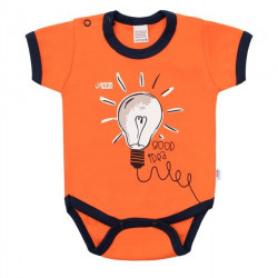 Dojensk bavlnen body s krtkym rukvom New Baby Happy Bulbs