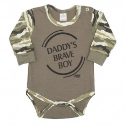 Dojensk body s dlhm rukvom New Baby Army boy