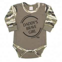 Dojensk body s dlhm rukvom New Baby Army girl