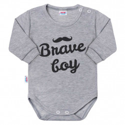 Dojensk body s dlhm rukvom New Baby Brave boy siv