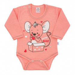 Dojensk body s dlhm rukvom New Baby Mouse lososov