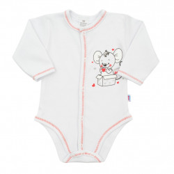 Dojensk celorozopnacie body New Baby Mouse biele