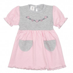 Dojensk atky s krtkym rukvom New Baby Summer dress ruovo-siv