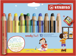 Pastelky Woody a strhadlo 3in1