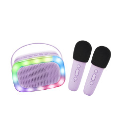 Bluetooth Karaoke prty set + 2 mikrofny Purple