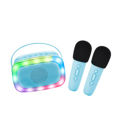 Bluetooth Karaoke prty set + 2 mikrofny Blue