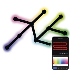 GoSmart LED svietidlo Lines ierne, 9 ast, 34 W, RGBIC stmievaten, WiFi