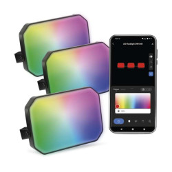 GoSmart vonkaj LED reflektor, tartovacia sada, 3 diely, 14 W, RGBIC stmievaten, WiFi