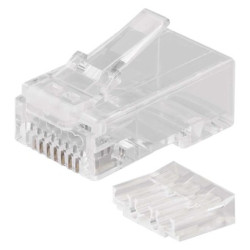 Konektor RJ45 pre UTP kbel (drt), biely 20ks