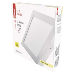 LED panel 225225, tvorcov prisaden biely, 18W tepl b.