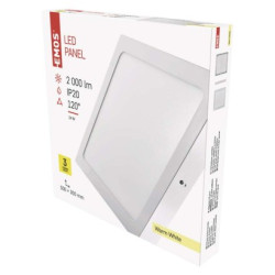 LED panel 300300, tvorcov prisaden biely, 24W tepl b.