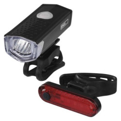 LED predn + zadn nabjacie svietidlo na bicykel P3923, 90 lm