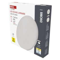 LED prisaden svietidlo DIONI, kruhov, biele, 18W, CCT