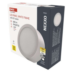 LED prisaden svietidlo NEXXO, kruhov, biele, 7,6W, CCT