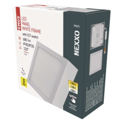 LED prisaden svietidlo, tvorec, biele, 7,6W, CCT