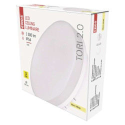 LED prisaden svietidlo TORI, kruhov biele 15W tepl b., IP54