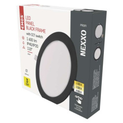 LED vstavan svietidlo NEXXO, kruhov, ierne, 18W, CCT