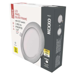 LED vstavan svietidlo NEXXO, kruhov, strieborn, 12W, CCT