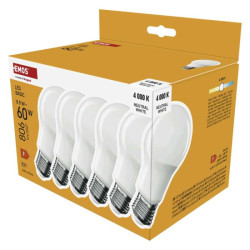 LED iarovka Basic A60 / E27 / 8,8 W (60 W) / 806 lm / Neutrlna biela 6ks