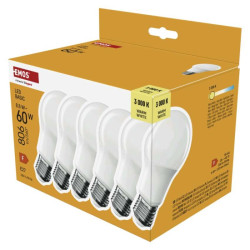 LED iarovka Basic A60 / E27 / 8,8 W (60 W) / 806 lm / Tepl biela 6ks