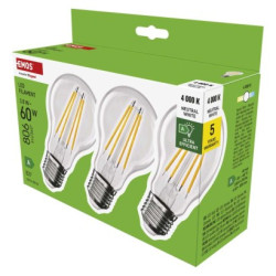 LED iarovka Filament A60 A CLASS/ E27 / 3,8 W (60 W) / 806 lm / neutrlna biela 3ks