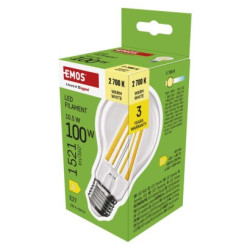 LED iarovka Filament A60 / E27 / 10,5 W (100 W) / 1521 lm / Tepl biela