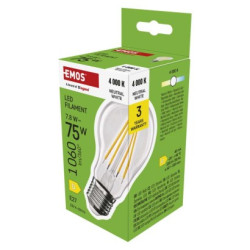 LED iarovka Filament A60 / E27 / 7,8 W (75 W) / 1060 lm / Neutrlna biela