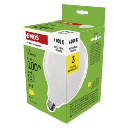 LED iarovka Filament G125 / E27 / 11 W (100 W) / 1521 lm / Neutrlna biela