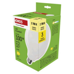 LED iarovka Filament G125 / E27 / 11 W (100 W) / 1521 lm / Tepl biela