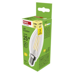 LED iarovka Filament svieka / E14 / 1,8 W (25 W) / 250 lm / tepl biela